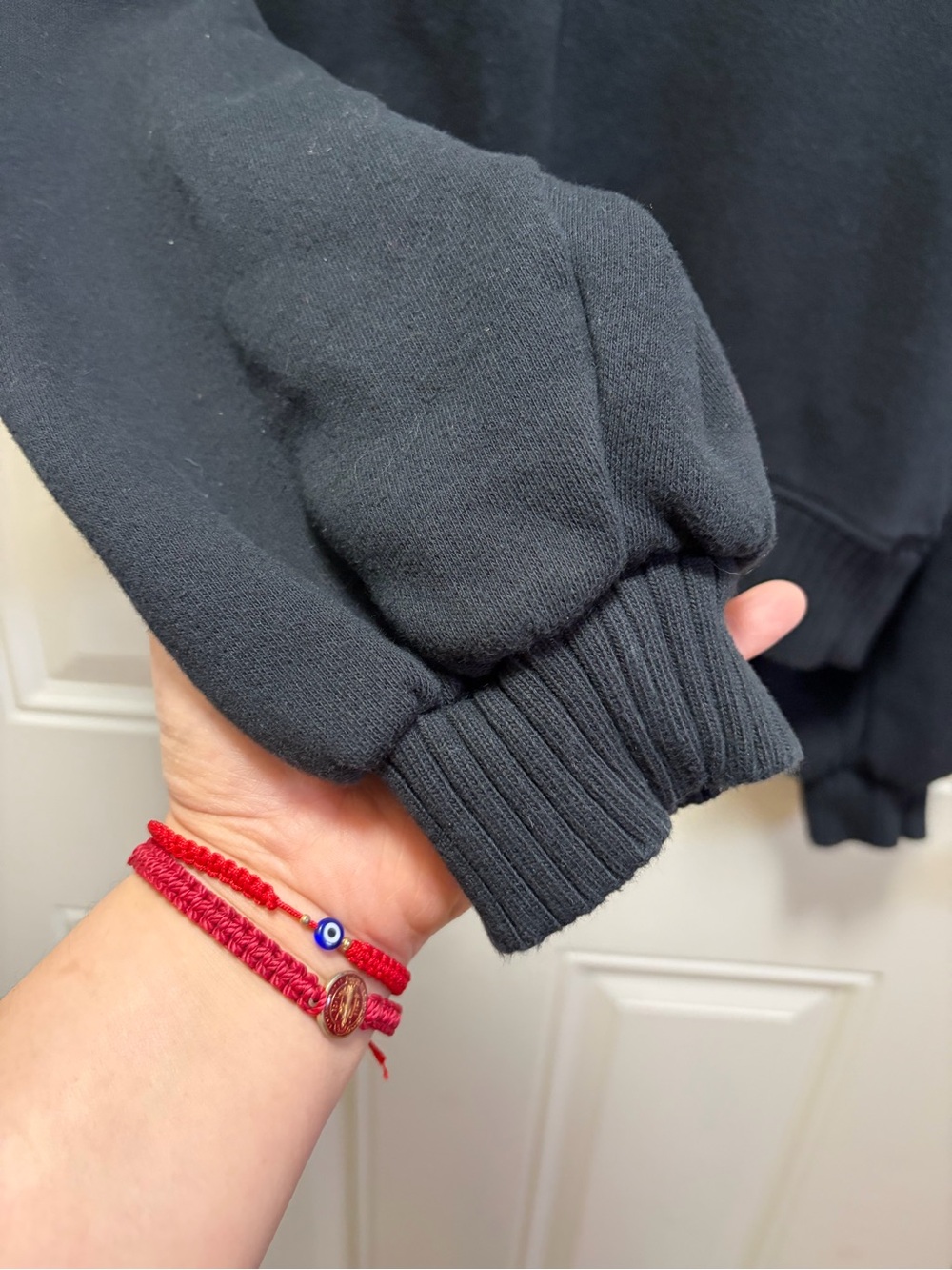 Aerie Black quarter snap oversized pullover cropped sweatshirt S - Picture 5 of 7